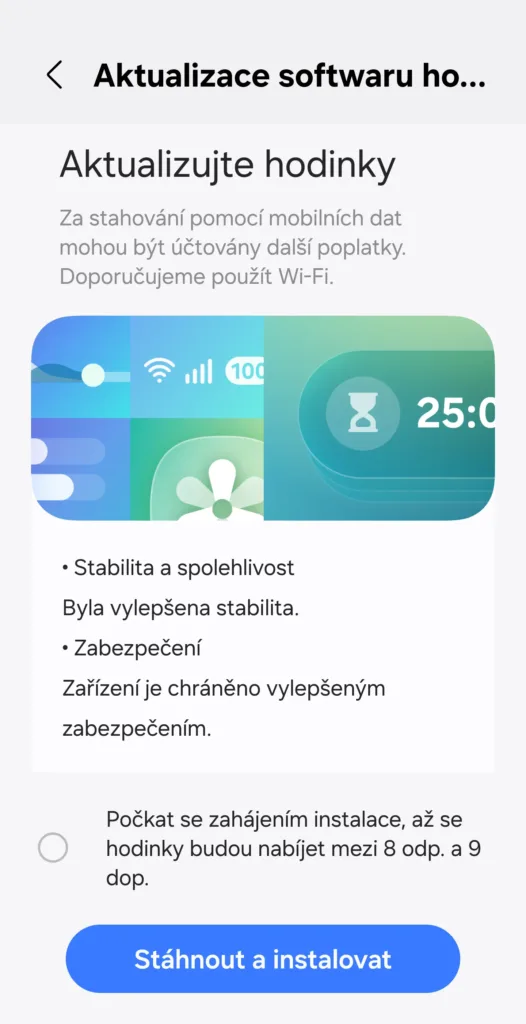 aktualizace galaxy watch ultra