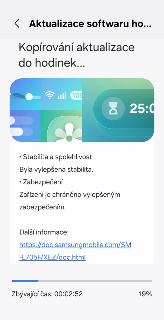 aktualizace galaxy watch ultra kopirovani