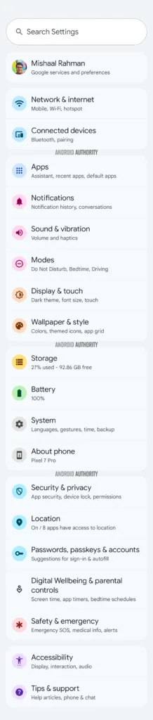 android 16 beta 4 nabidka nastaveni expresivni svetly rezim