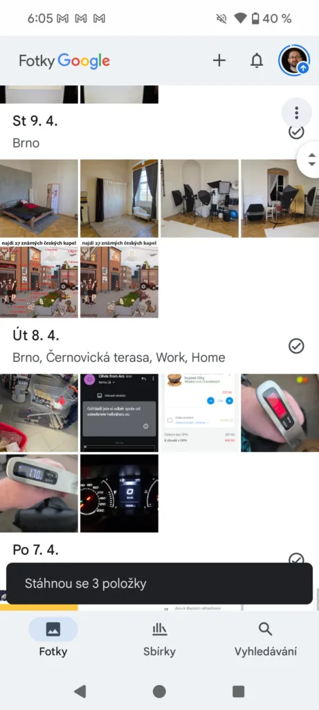 fotky google stahnou se 3 polozky