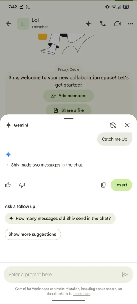 gmail google chat gemini chat