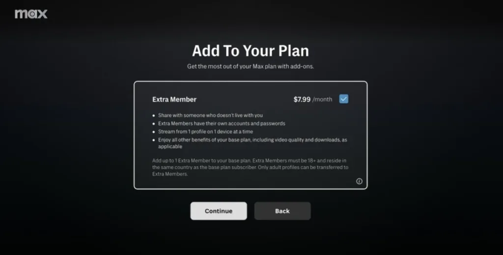 hbo max extra member