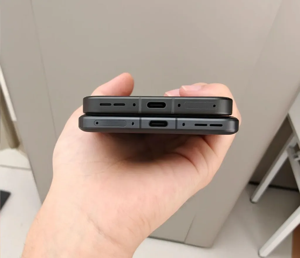 oneplus 13t vedle oneplus 13 spodni strana