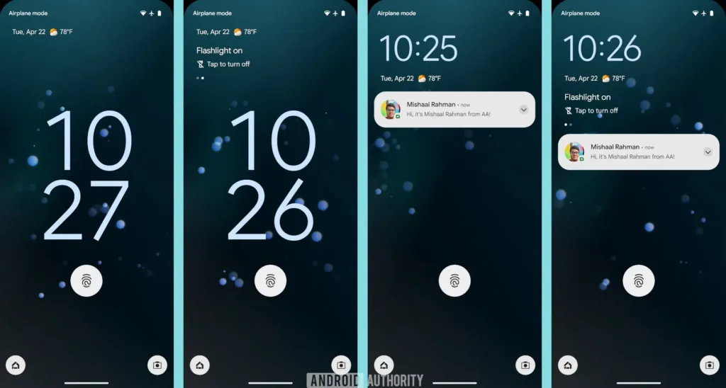 Zamykací obrazovka Pixel Android 15