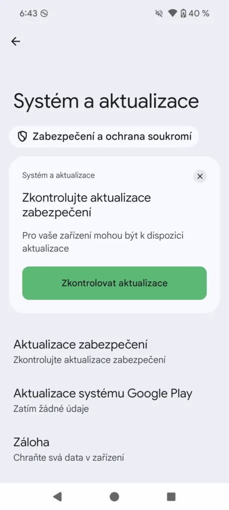 system a aktualizace play