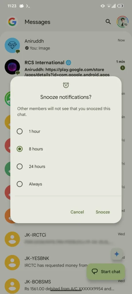 zpravy google chat odlozeni
