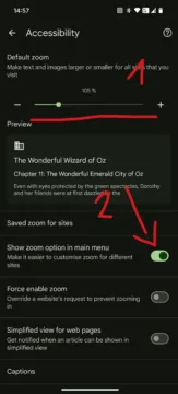 Priblizovani textu v Google Chrome Nastaveni velikosti textu