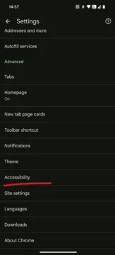 Priblizovani textu v Google Chrome Pristupnost