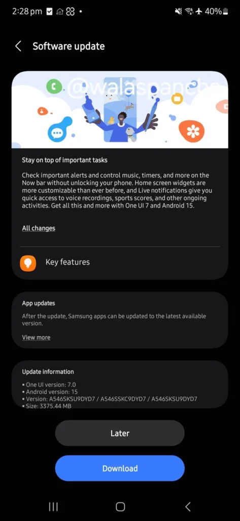 Samsung-Galaxy-A54-One-UI-7-Android-15-Update-South-Korea