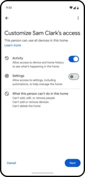 Upravování oprávnění pro roli Member v Google Home
