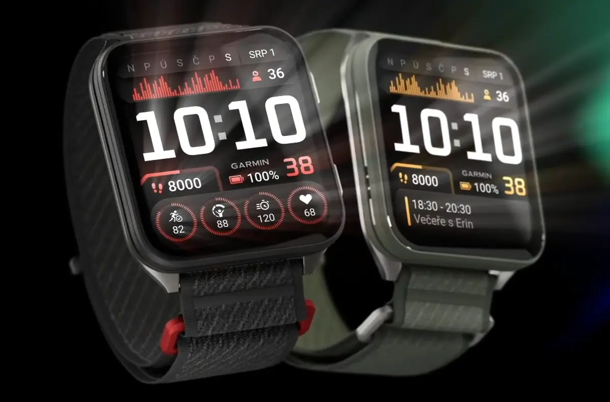 garmin venu X1 cerna zelena vedle sebe