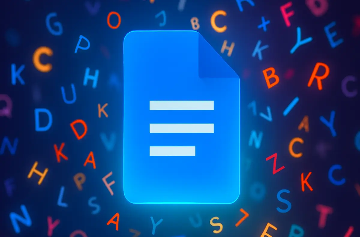 nasvicene logo dokumentu google na pozadi s pismeny
