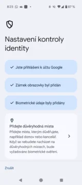 pridani duveryhodnych mist