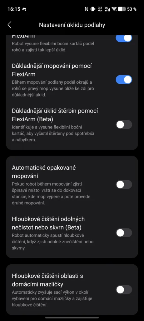Aplikace Roborock 16