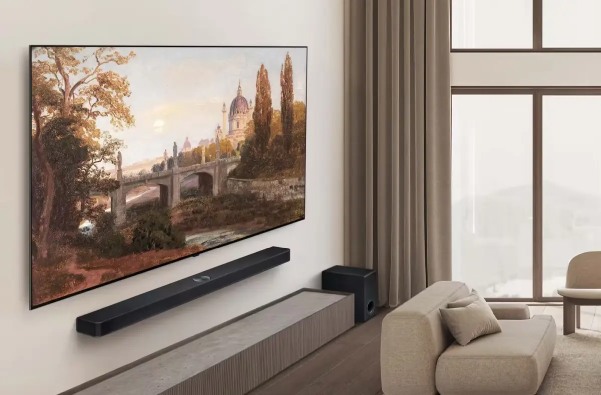 LG OLED77B56 v obyvaku na stene oficialni