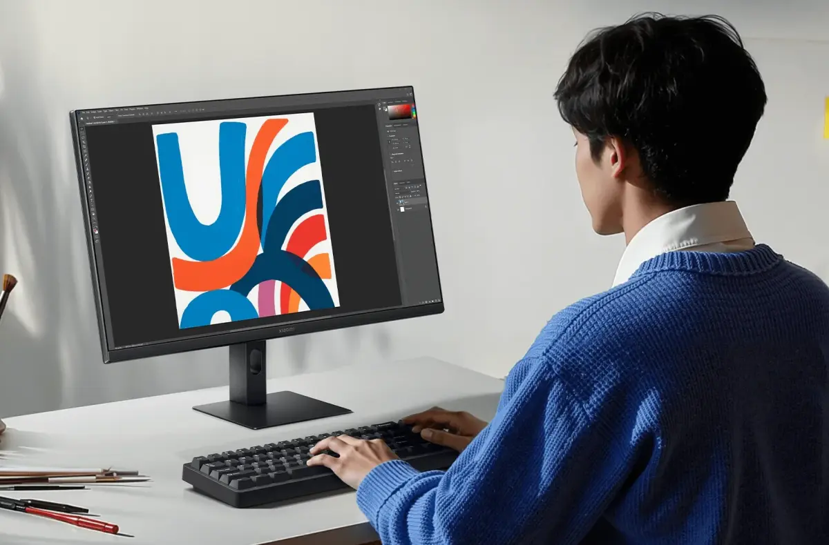 Xiaomi Monitor A24i 2026 s photoshopem