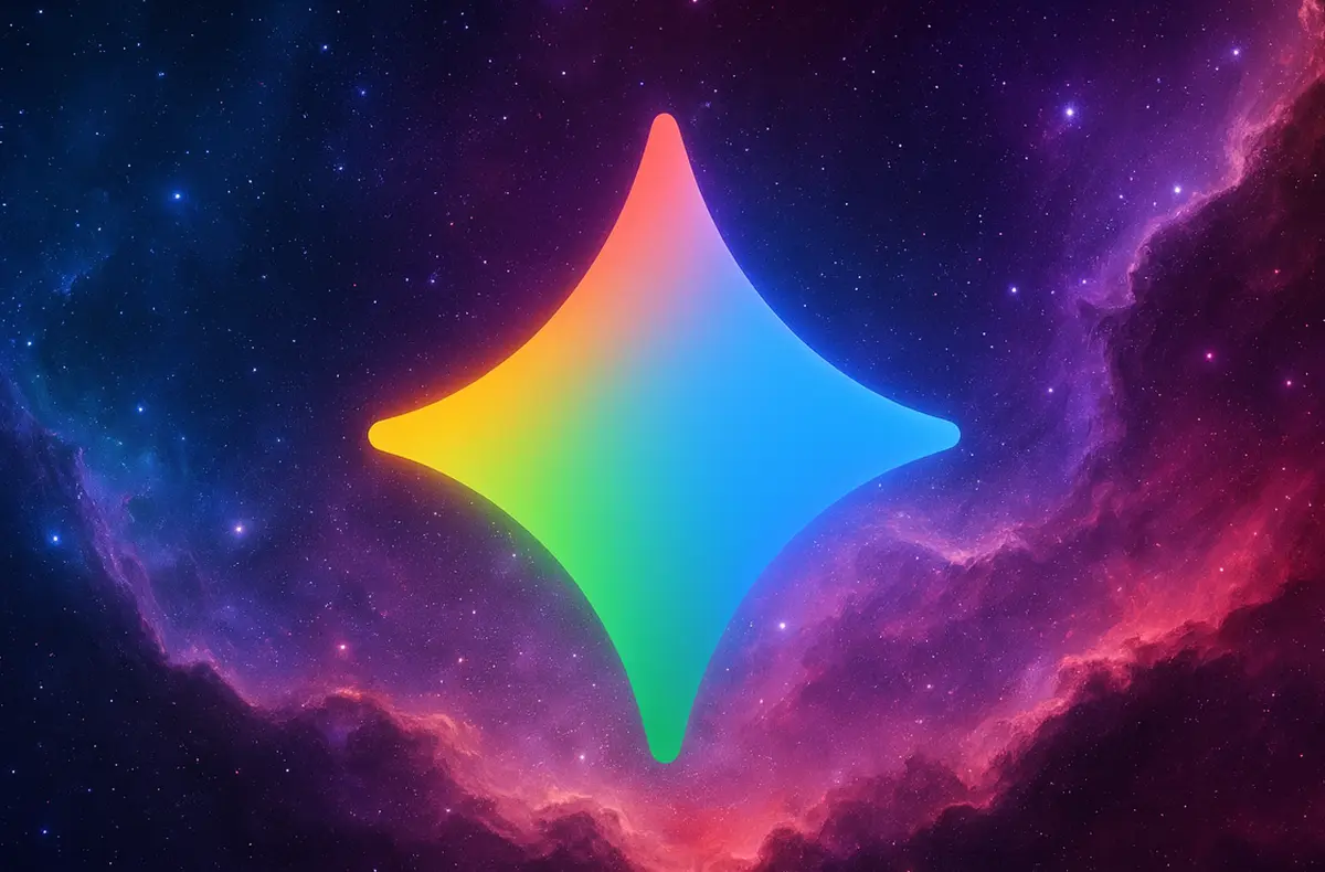 google gemini logo na pozadi s hvezdami