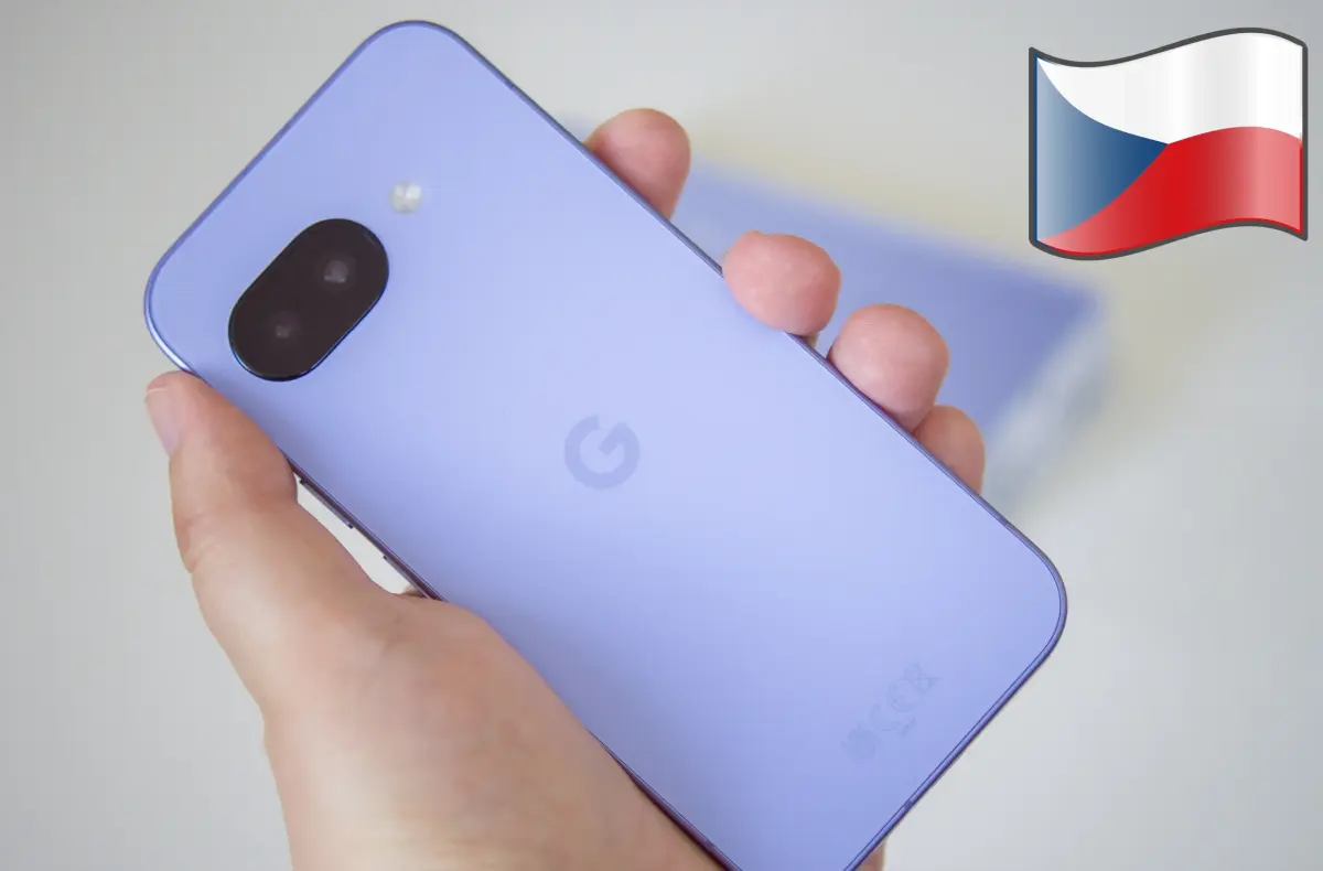 google pixel 9a fialova v ruce cesko zadni strana