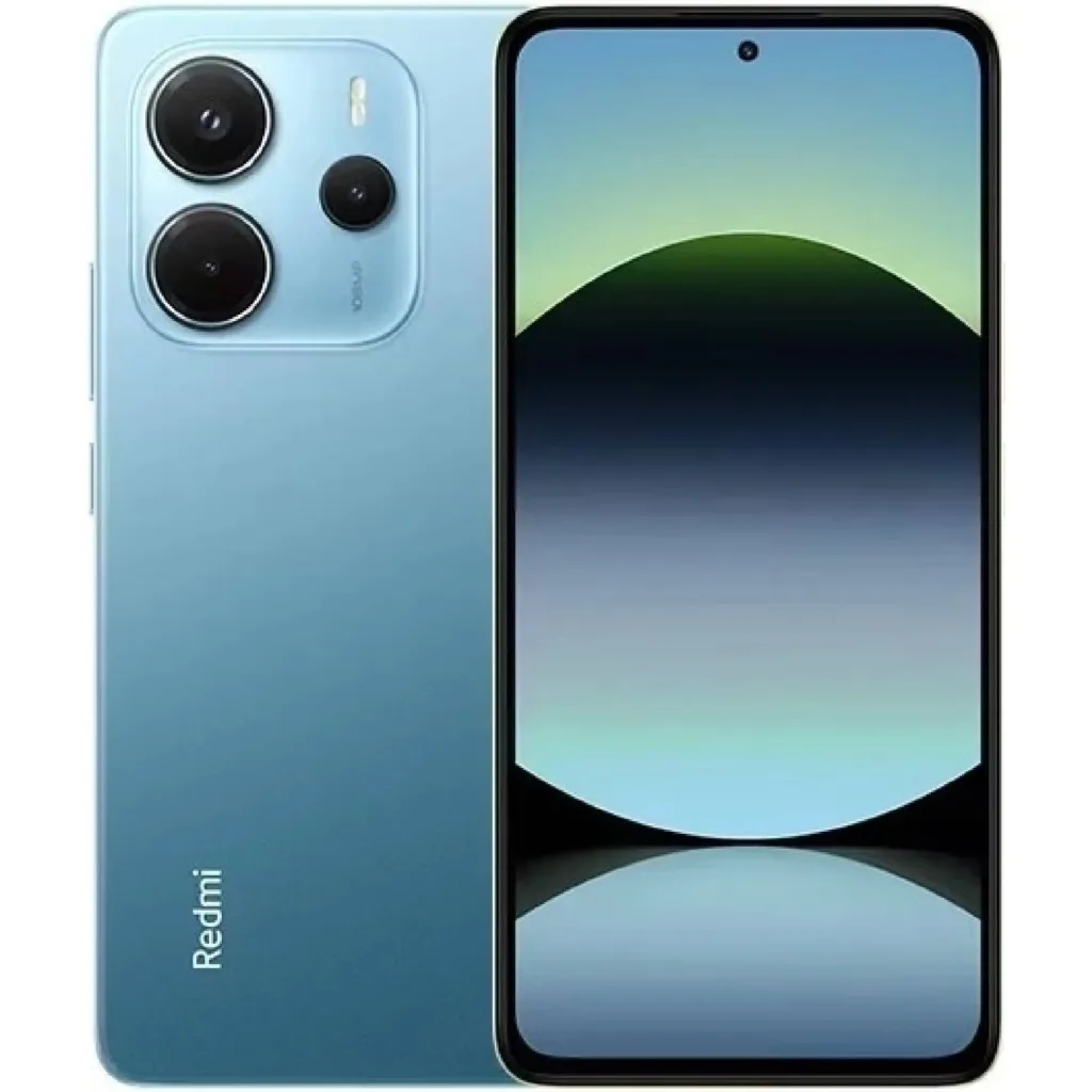 xiaomi redmi note 14 modra render predni a zadni strana