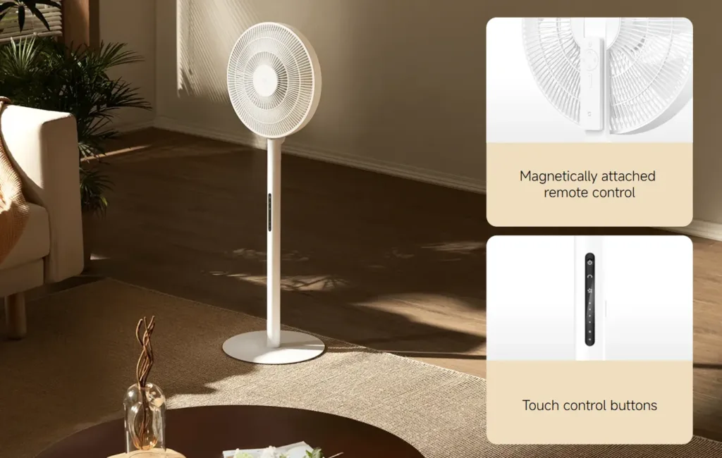 Mijia Smart Standing Fan Pro Slim ovladaci prvky