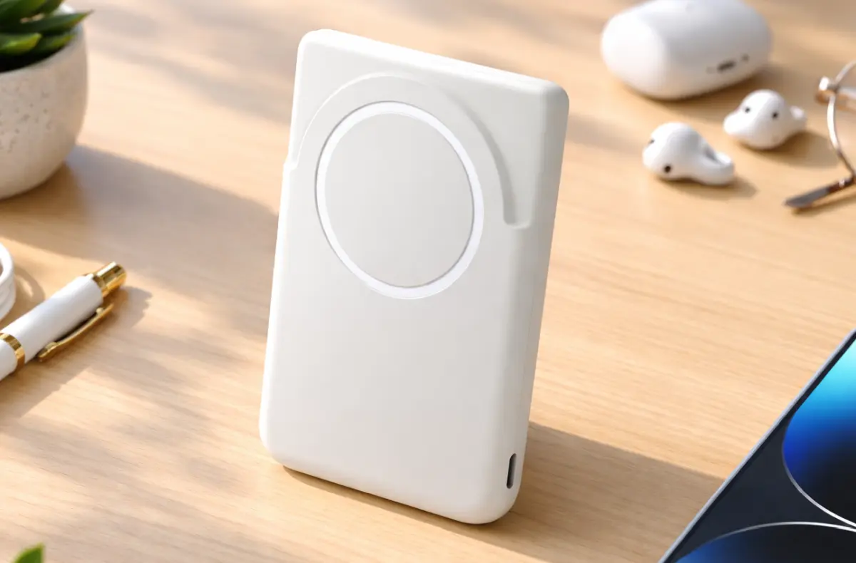 Samsung Magnetic Wireless Powerbank EB U2500 na stole ai ilustrace