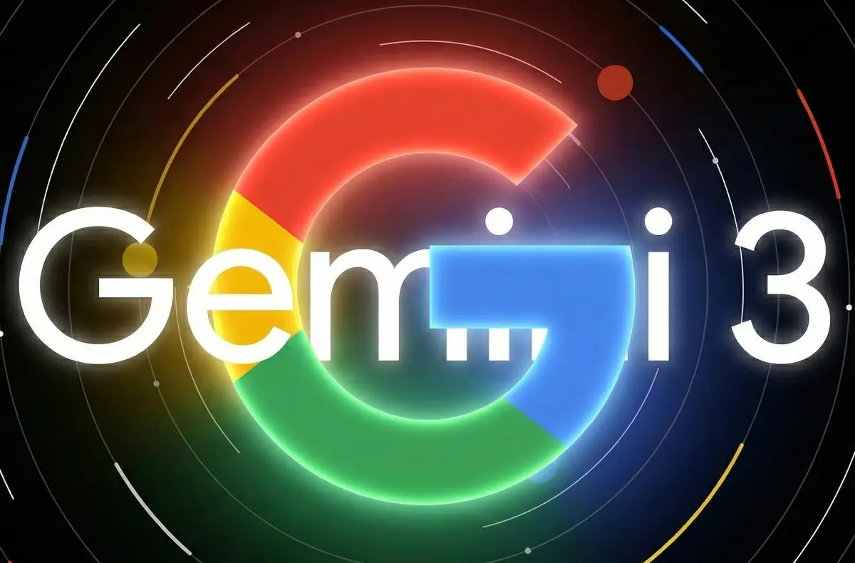 nasvicene logo google s textem gemini 3 v pozadi