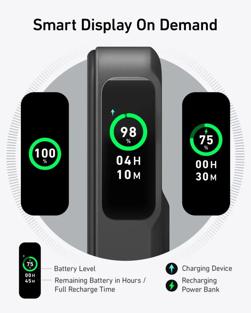 Anker 633 Magnetic Wireless Power Bank 10000mAh cerna displej