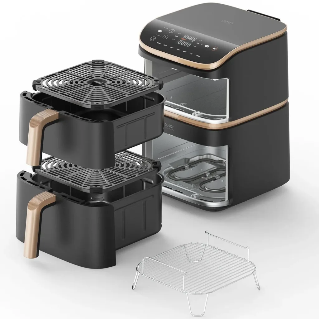 Cosori TurboTower Pro Smart 108 L vytazene suplicky render