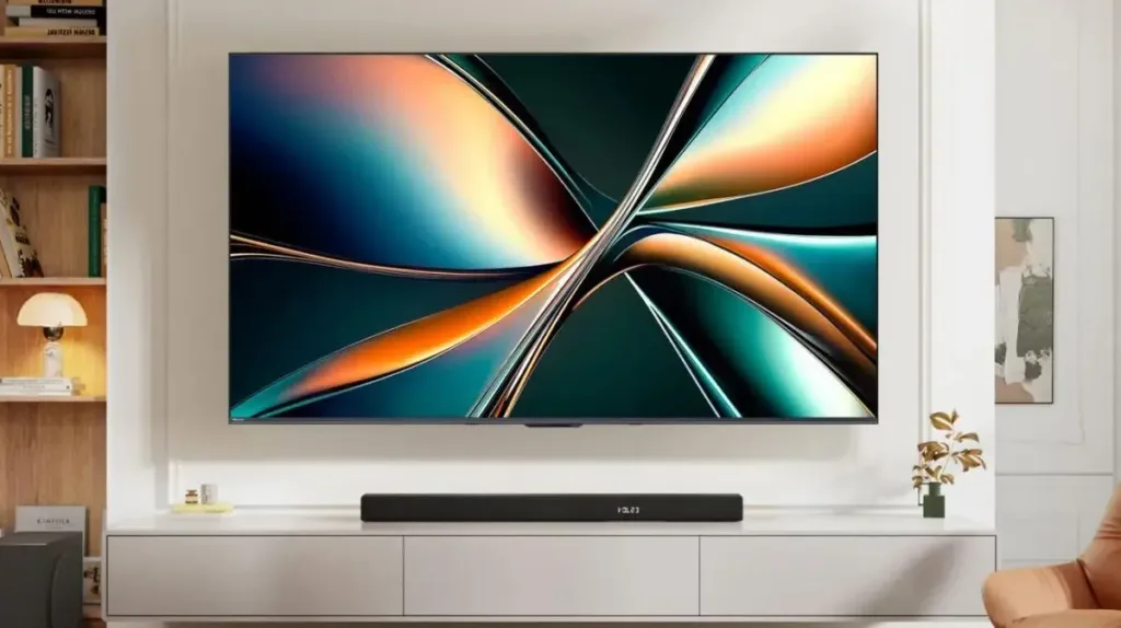 Hisense 55U7Q v obyvaku na stene oficialni