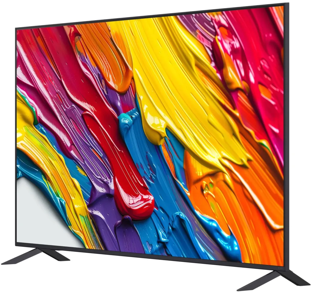 LG 75QNED82A6B predni strana pohled z boku render