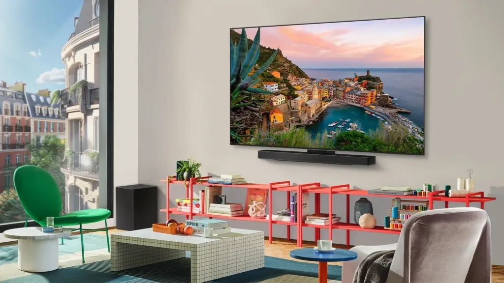 LG OLED77C54 v obyvaku na stene oficialni