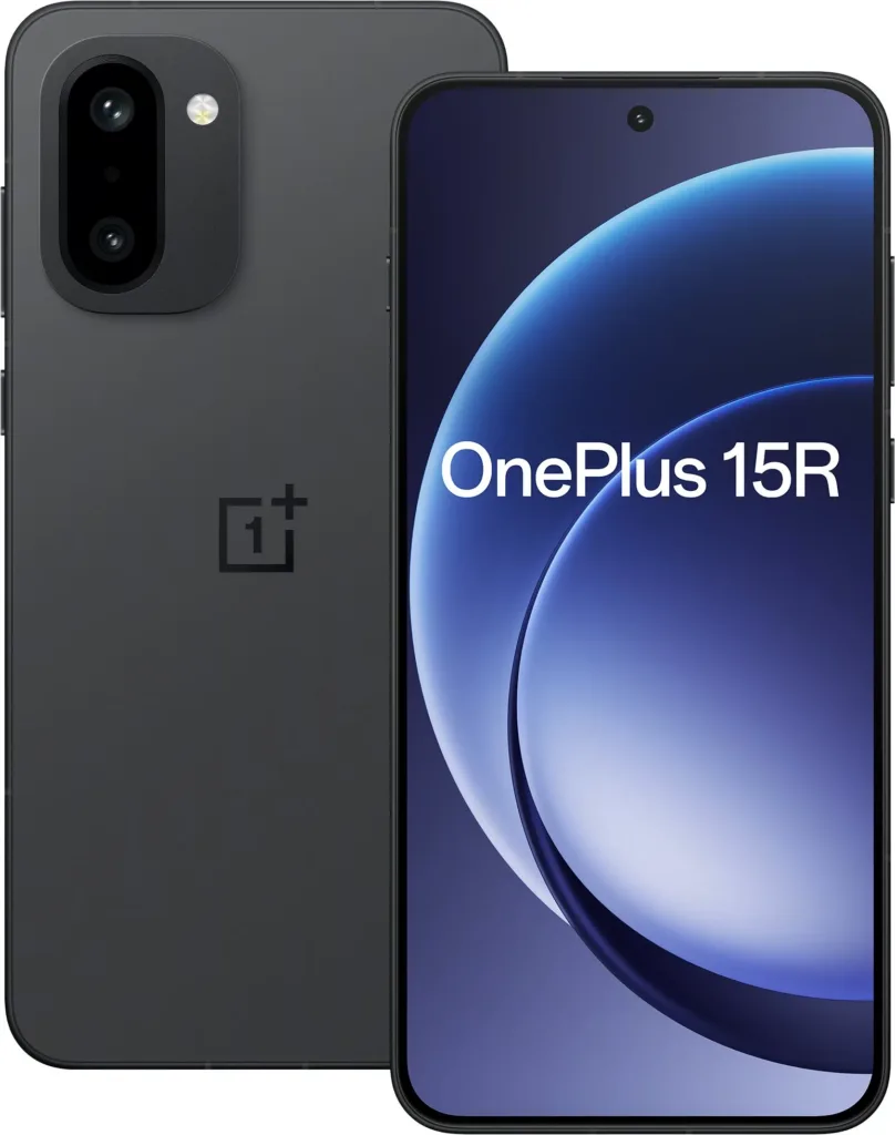 oneplus 15r cerna predni a zadni strana
