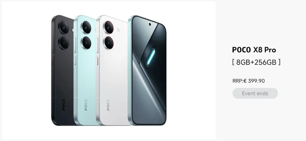 poco x8 pro barevne varianty evropska cena unik