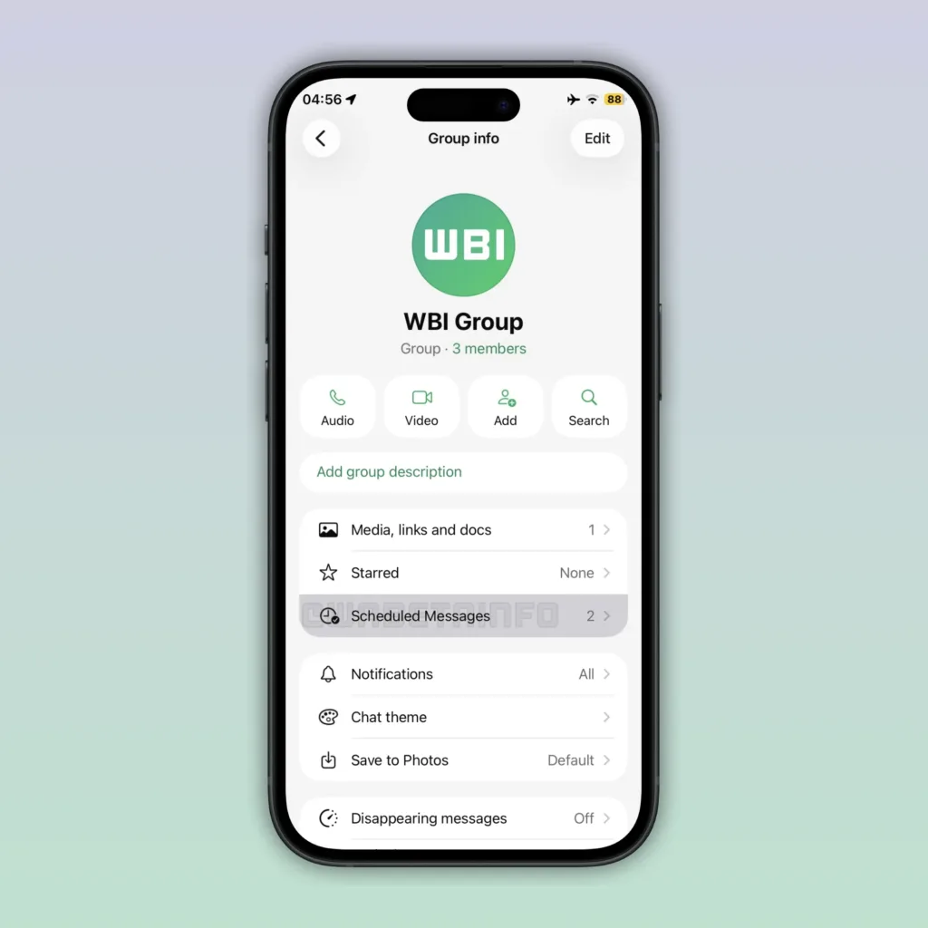 whatsapp planovani zprav wabetainfo screenshot