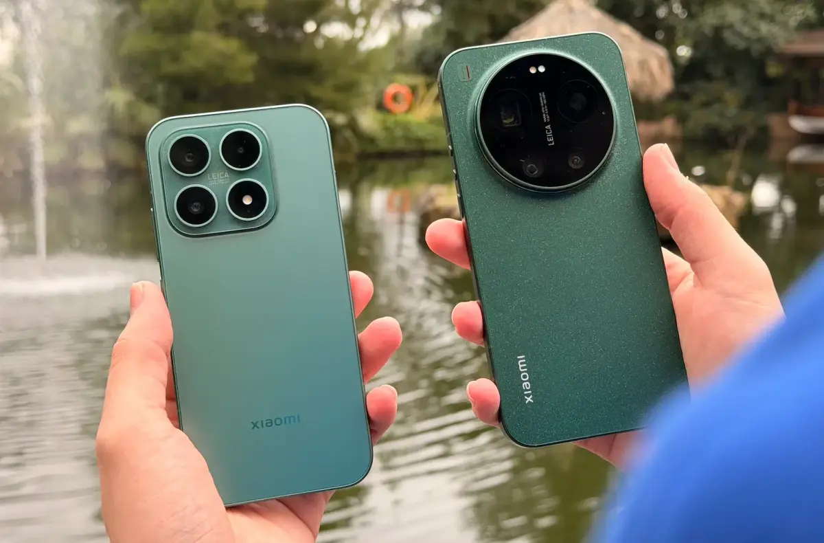 xiaomi 17 a xiaomi 17 ultra v ruce nad rekou
