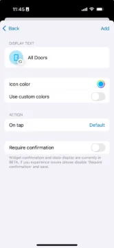 home assistant custom widget nastaveni barva on tap a dalsi