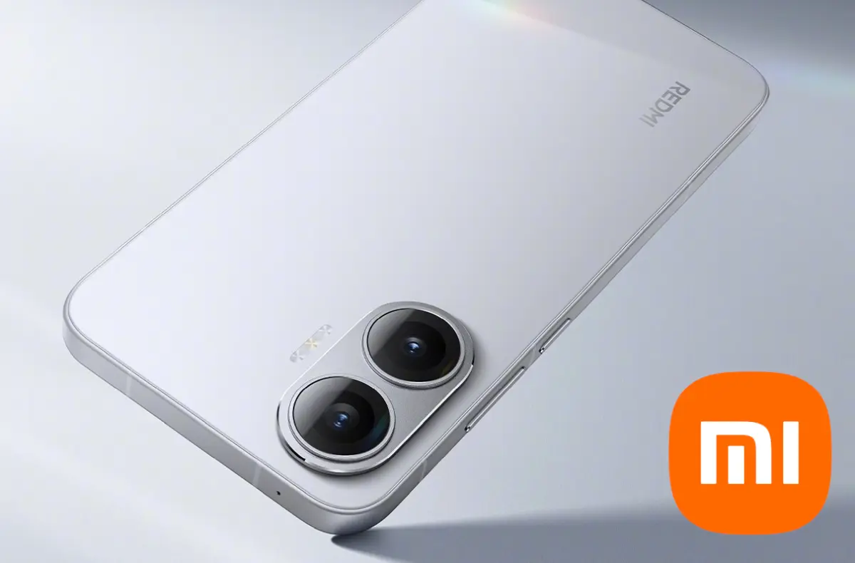 redmi turbo 4 zadni strana stribrna s logem