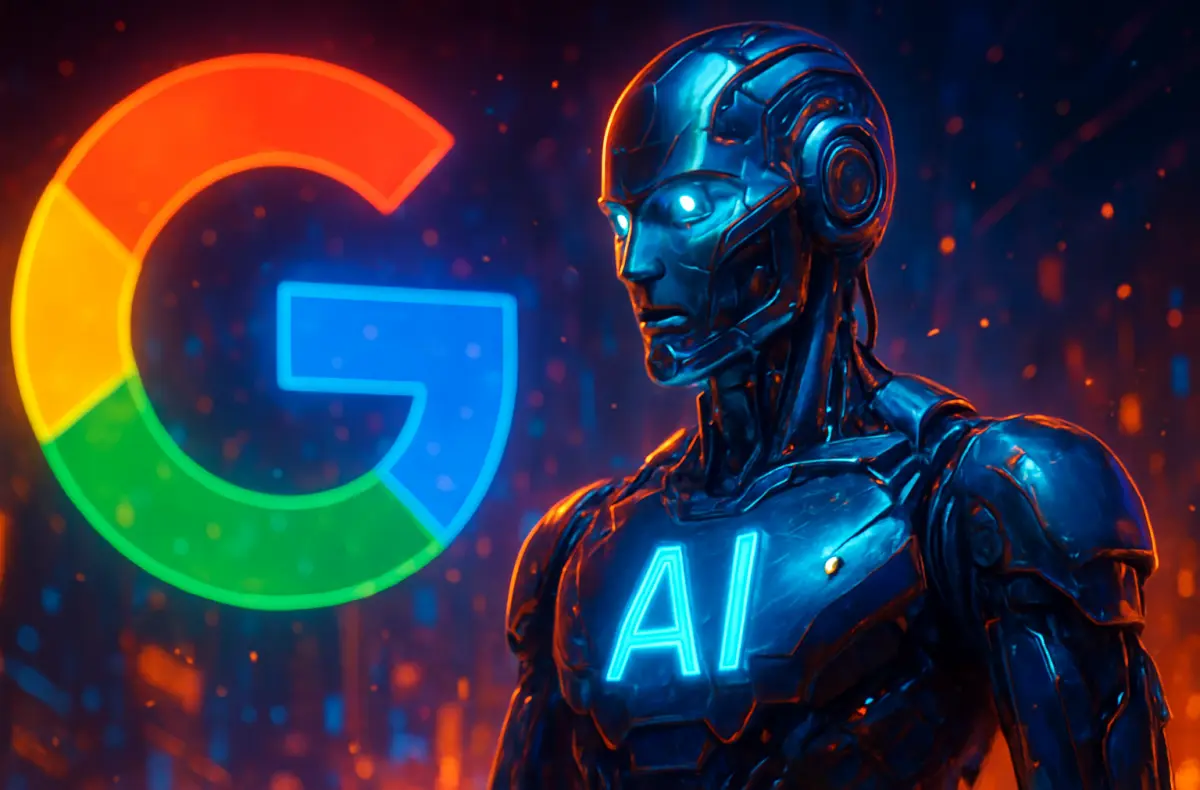 umela inteligence s ohnivvym pozadim a logem googlu ilustrace k gemini