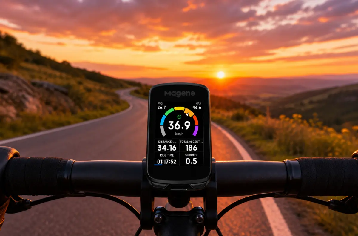 Magene C606 Pro pri zapadu ai ilustrace
