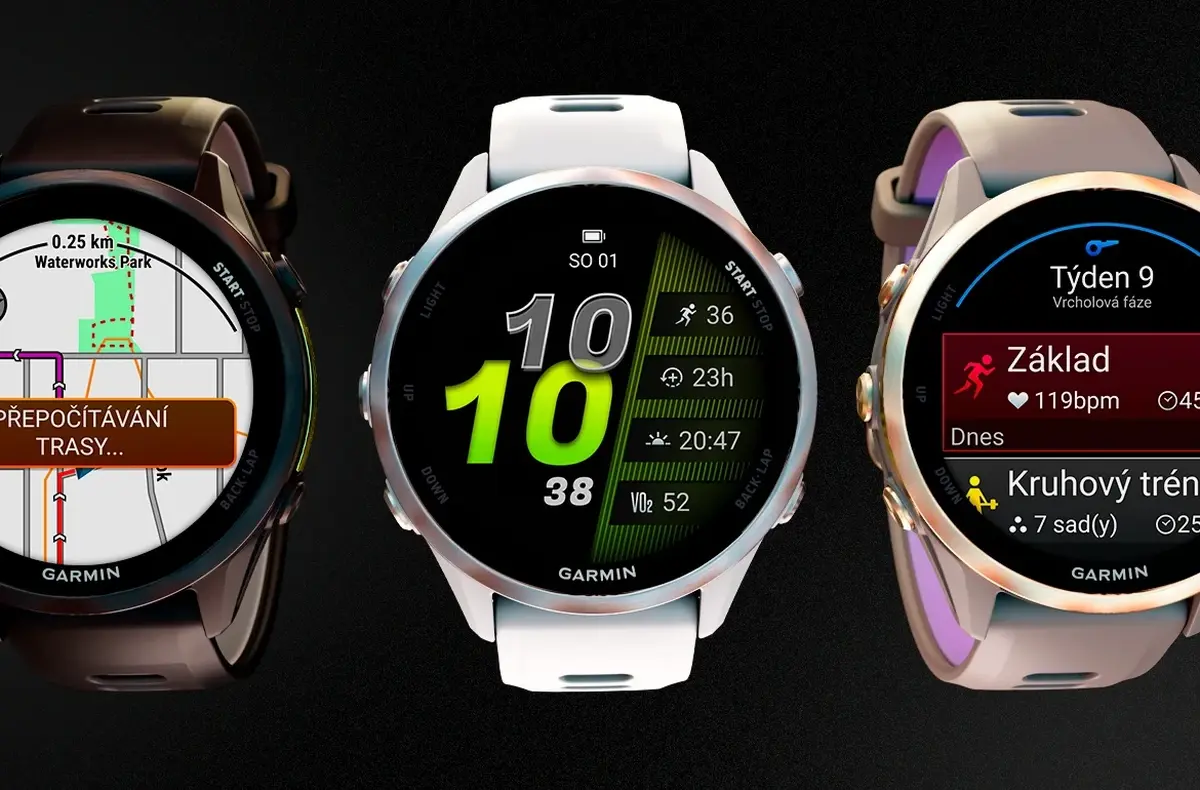 garmin forerunner 970 tri modely zepredu cerne pozadi oficialni