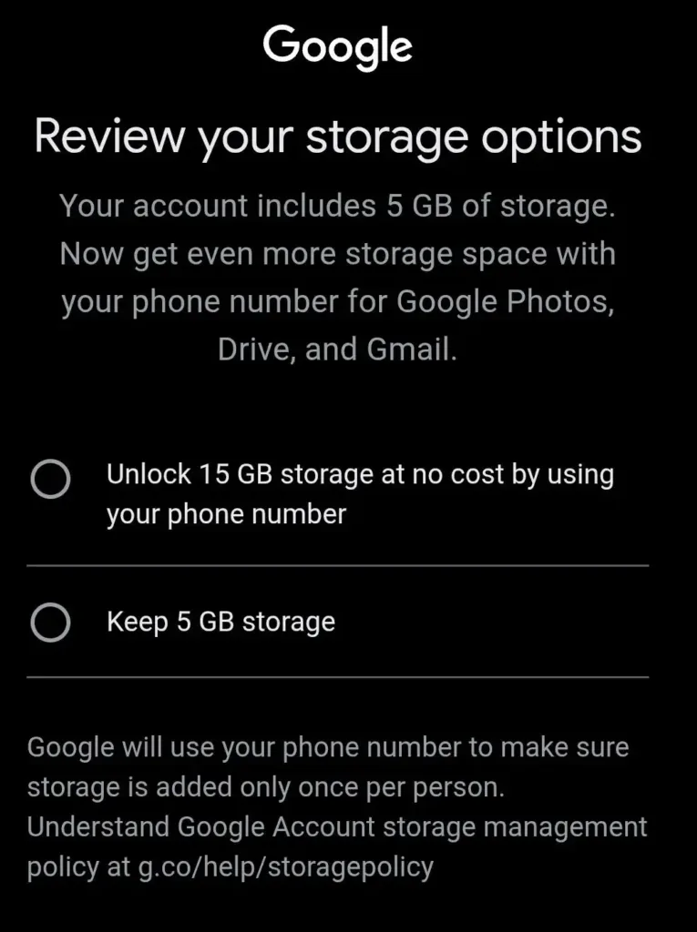 google 15gb volba s telefonnim cislem