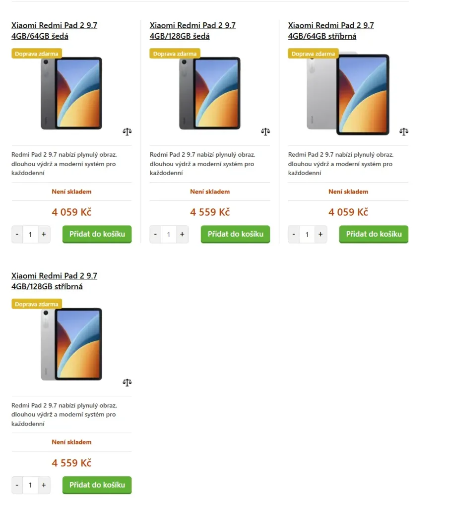 xiaomi redmi pad 2 9.7 cesko ceny fmobil