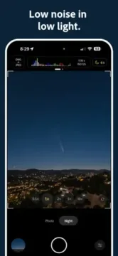 adobe project indigo rozhrani nocni fotky