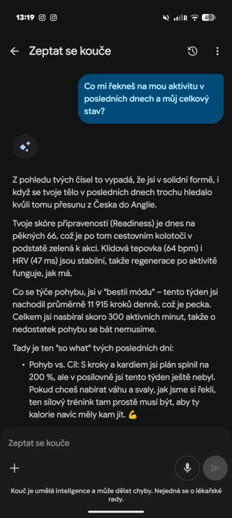google ai coach konverzace 1