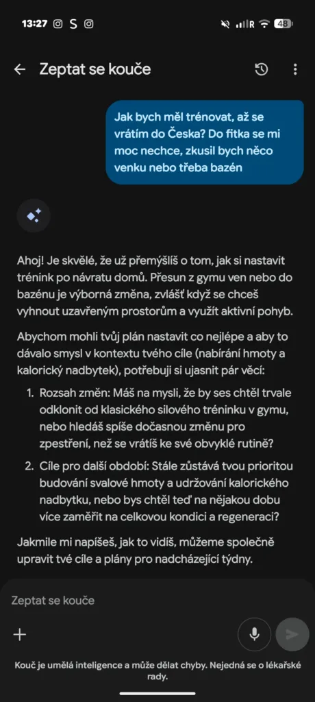 google ai coach konverzace 2