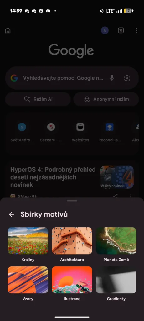 google chrome prizpusobeni stranky nova karta 2