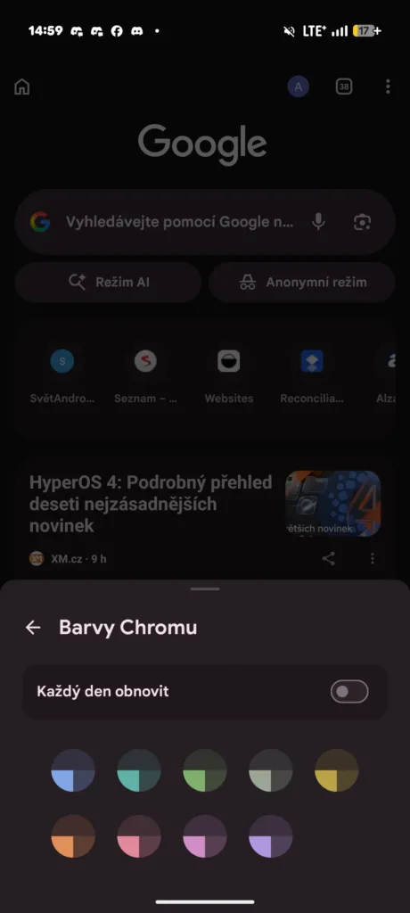 google chrome prizpusobeni stranky nova karta 4