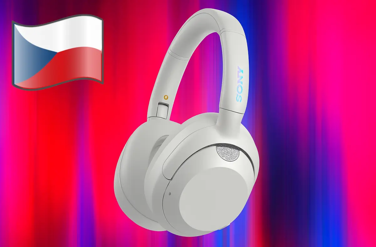sony ult wear bila na barevnem pozadi s ceskou vlajkou