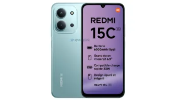 xiaomi redmi 15c tyrkysova predni a zadni strana render