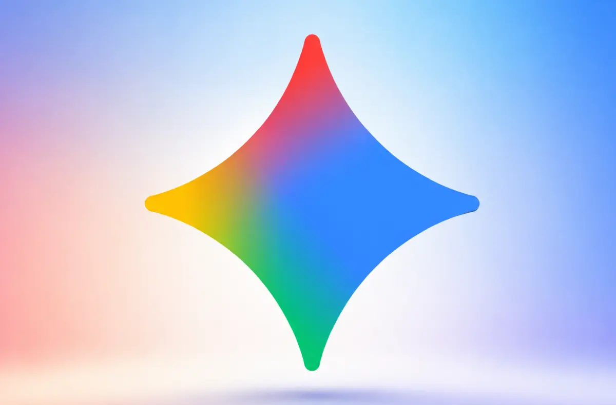 google gemini logo na jednoduchem barevnem pozdai ai ilustrace